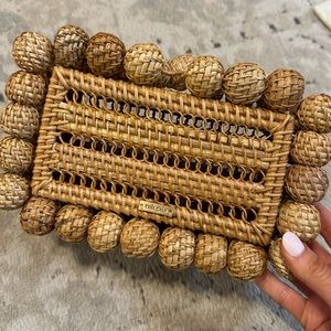 NWT Cult Gaia Rattan Clutch